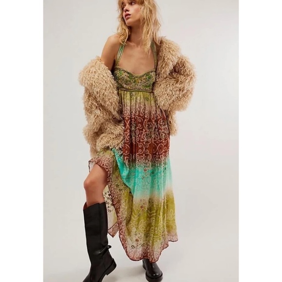 Free People Into The Nights Maxi Dress Size L - Picture 1 of 6